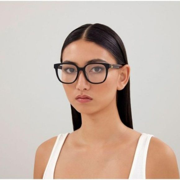 🔥Gucci GG1305OA 001 Eyeglasses Black Havana Rectangle Women - Picture 1 of 13